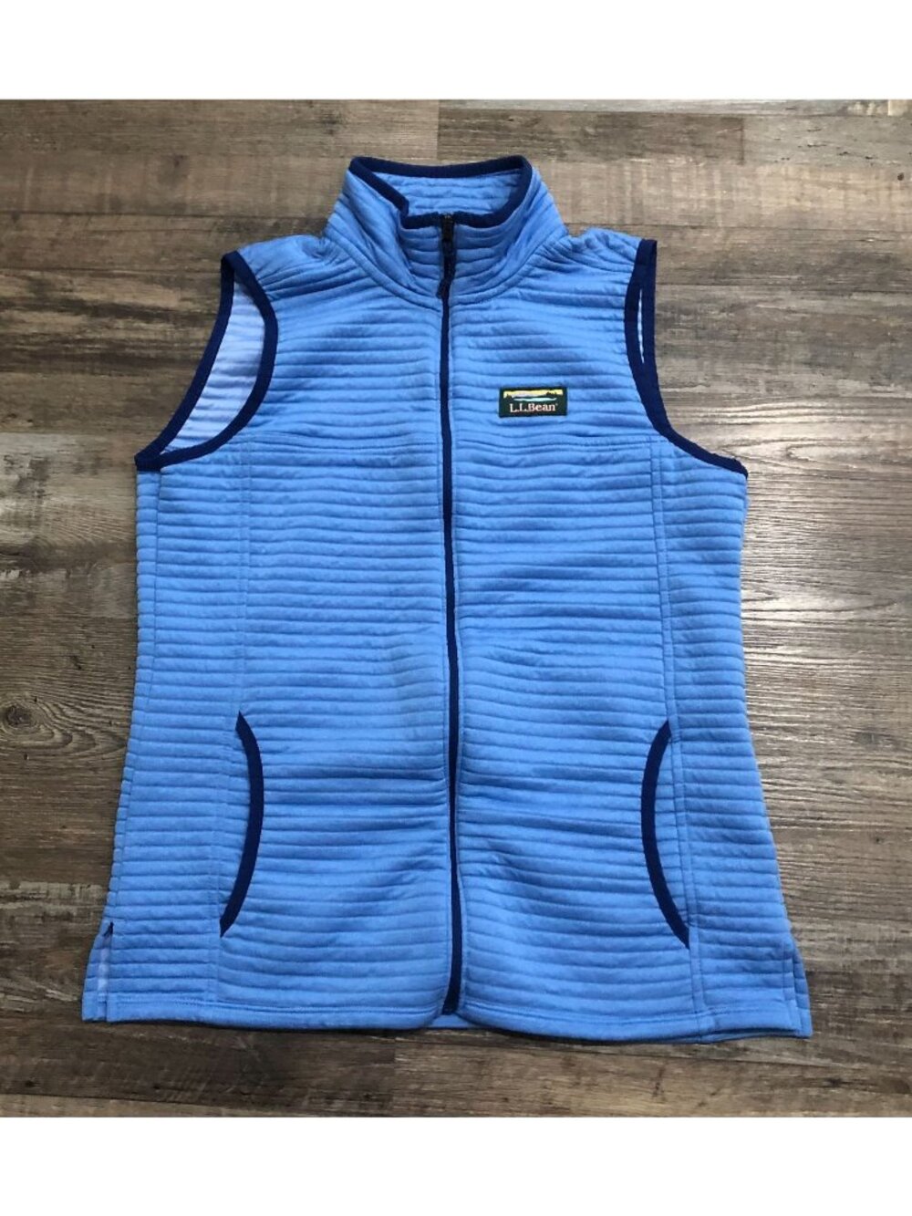 L.L.Bean Airlight Ribbed Fleece Vest Womens Size XS Regular Full Zip